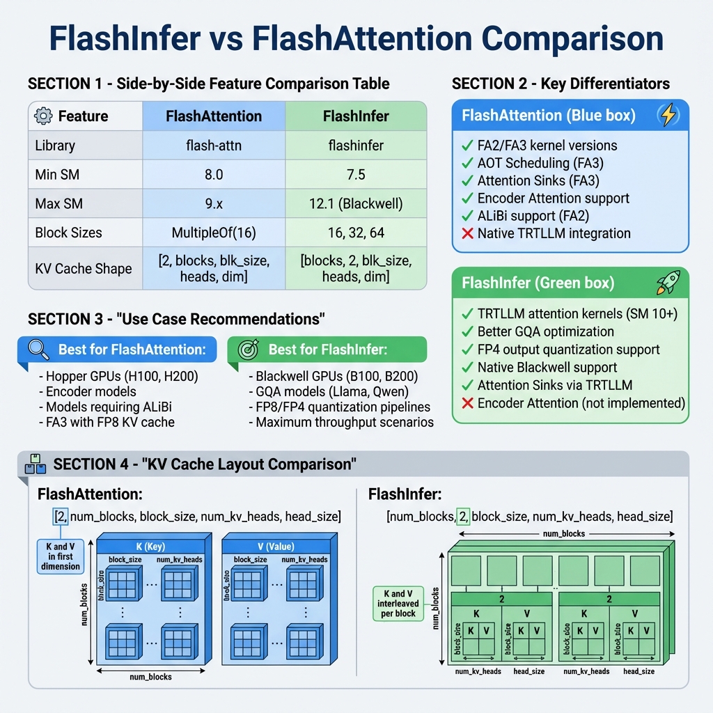 FlashInfer vs FlashAttention 对比